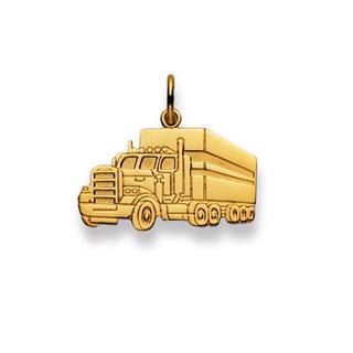 MUAU Schmuck  Anhänger Lastwagen Gelbgold 750, 19x21mm 