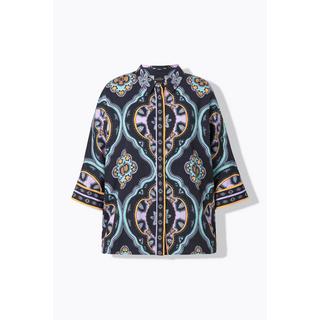 Ulla Popken  Bluse, Ornamente, oversized, Hemdkragen, 3/4-Arm 