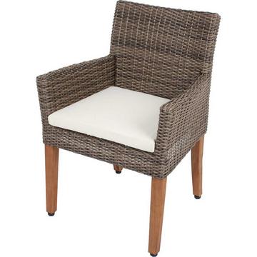 Chaise de jardin avec accoudoirs Pala gris clair