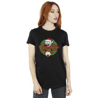 Rick And Morty Rick and Morty T-Shirt Couronne de Noël  