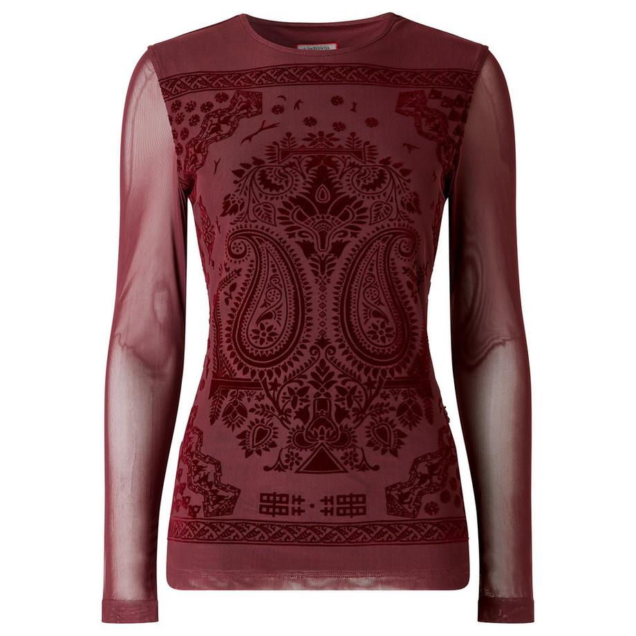 Joe Browns Mesh-Henley mit langen Ärmeln und beflocktem Print  