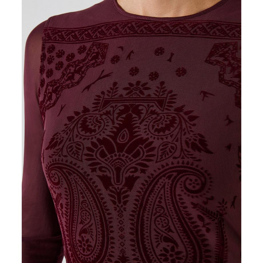 Joe Browns Mesh-Henley mit langen Ärmeln und beflocktem Print  