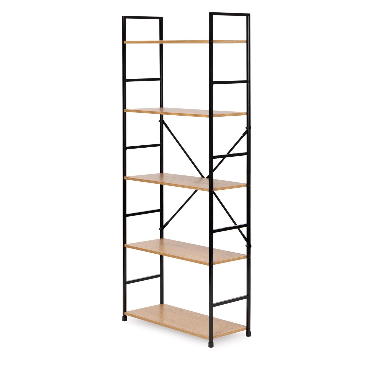 Northio Libreria moderna ampia in legno LOFT 5 ripiani  