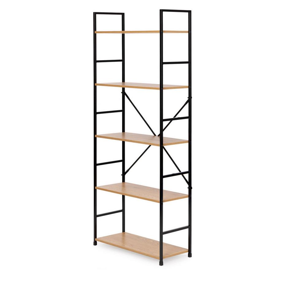 Northio Bibliothèque moderne large en bois LOFT 5 étagères  