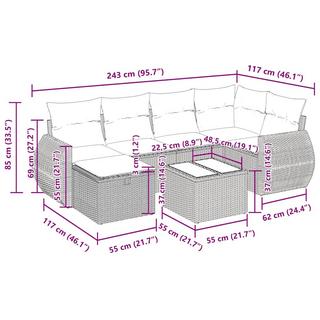 VidaXL Gartensofa set poly-rattan  