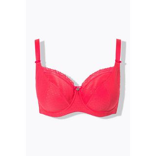 Ulla Popken  Reggiseno con ferretto, jacquard, pizzo, nappa e coppa C-F 