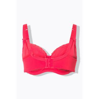 Ulla Popken  Reggiseno con ferretto, jacquard, pizzo, nappa e coppa C-F 