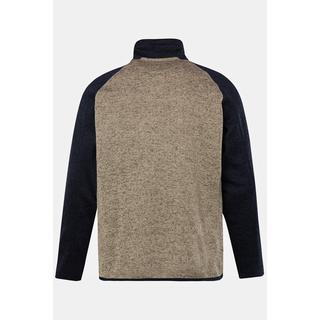 JP1880  Pullover per l'outdoor in maglia e pile con zip sul collo 