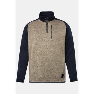 JP1880  Pullover per l'outdoor in maglia e pile con zip sul collo 