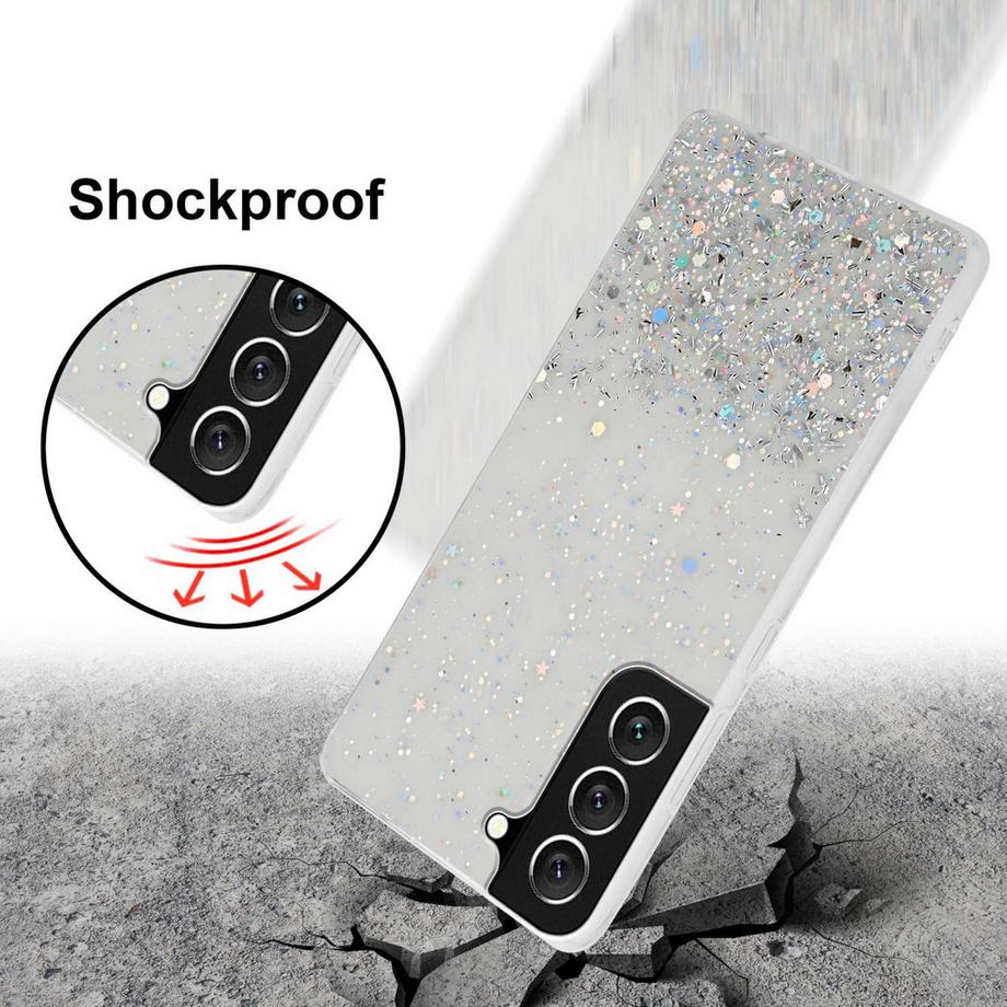 Cadorabo  Hülle für Samsung Galaxy S22 TPU Silikon mit funkelnden Glitter 
