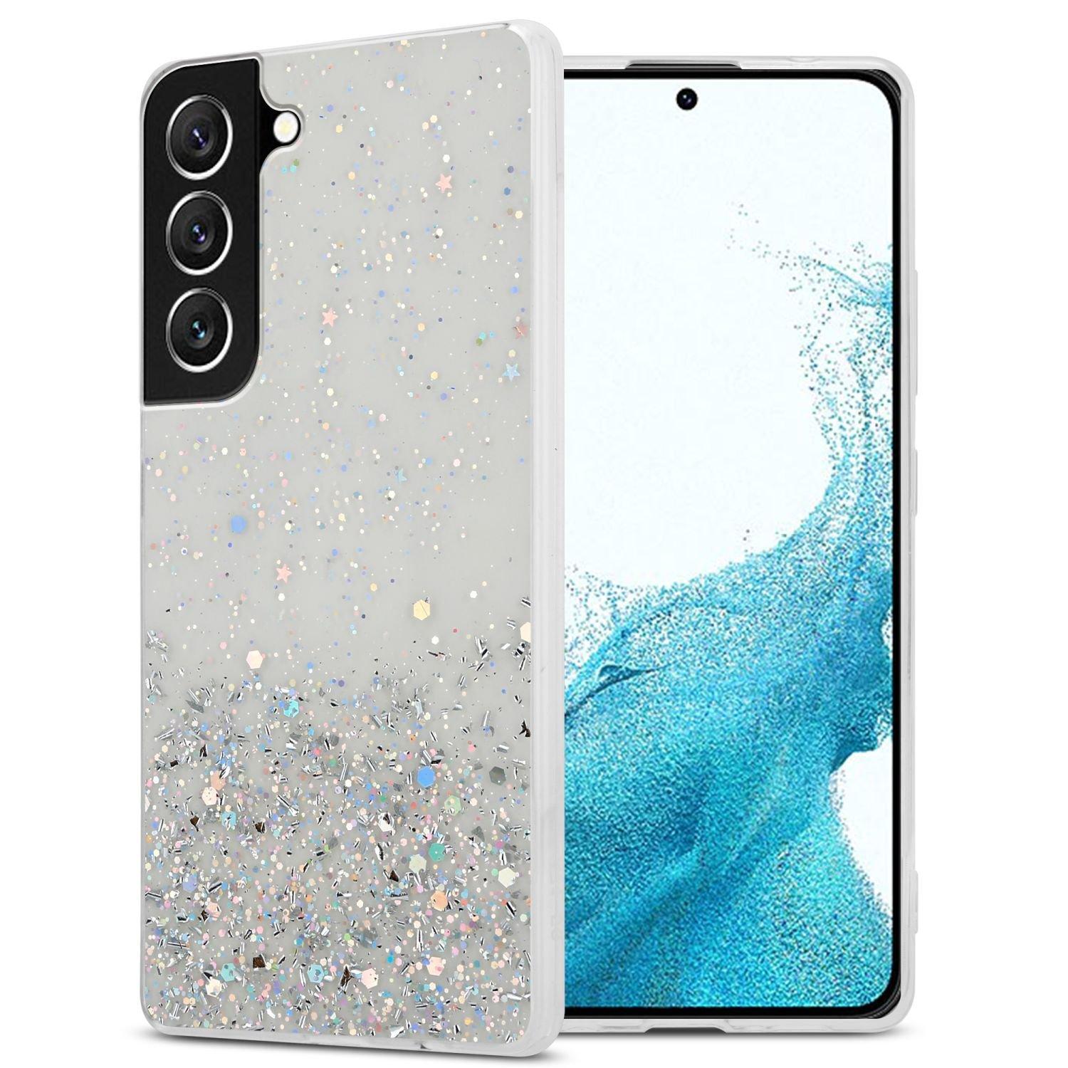 Cadorabo  Hülle für Samsung Galaxy S22 TPU Silikon mit funkelnden Glitter 