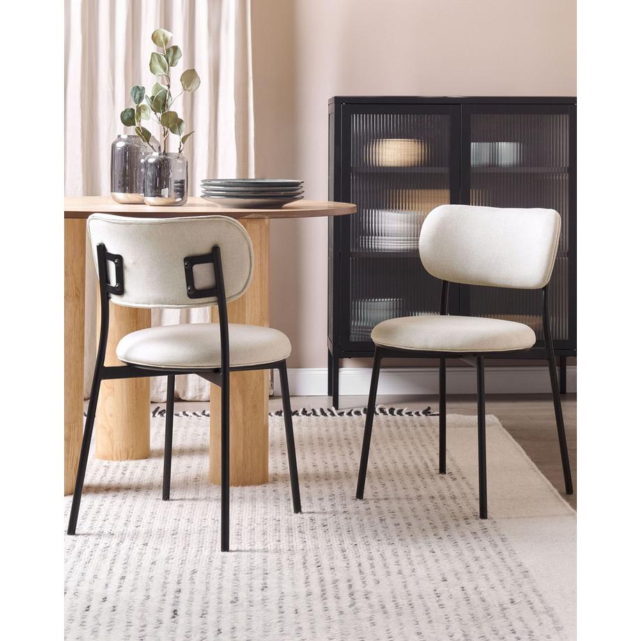 Beliani Esszimmerstuhl 2er Set aus Stoff Modern CASEY  