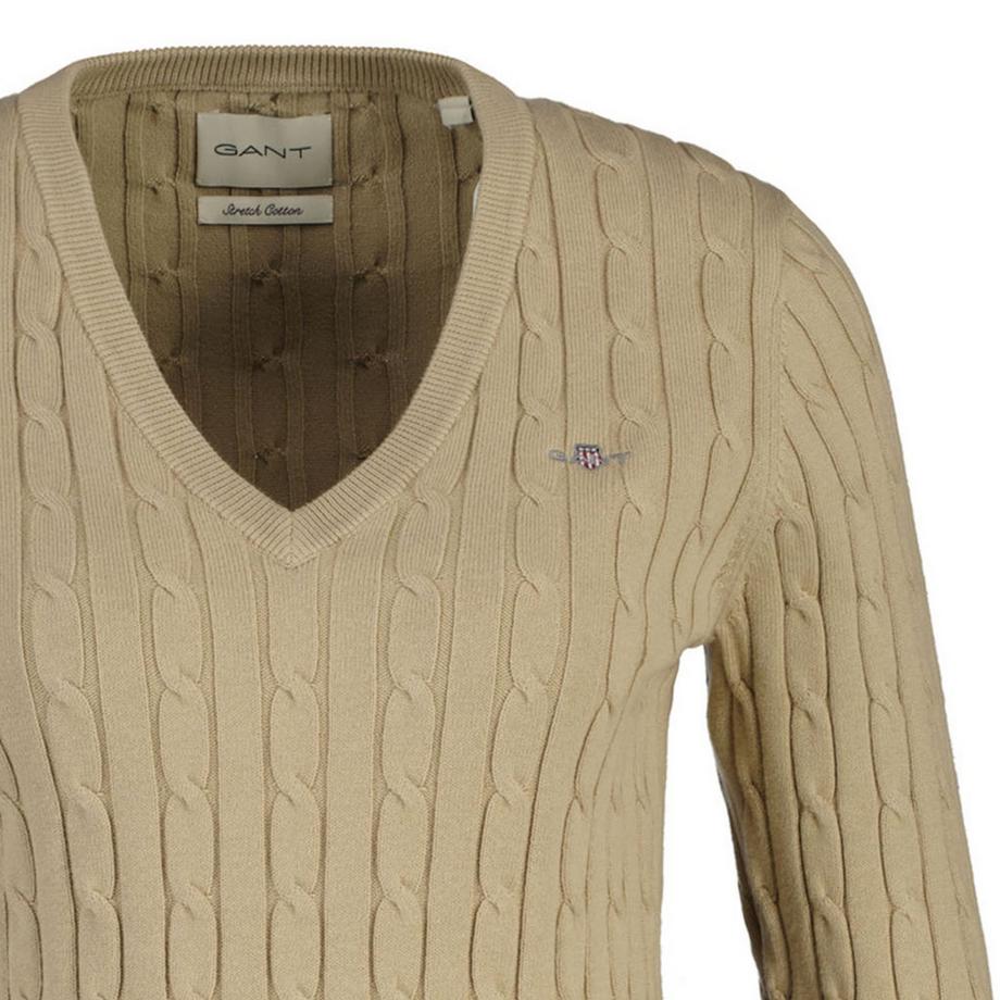 GANT Pull en tricot -STRETCH COTTON CABLE V-NECK  