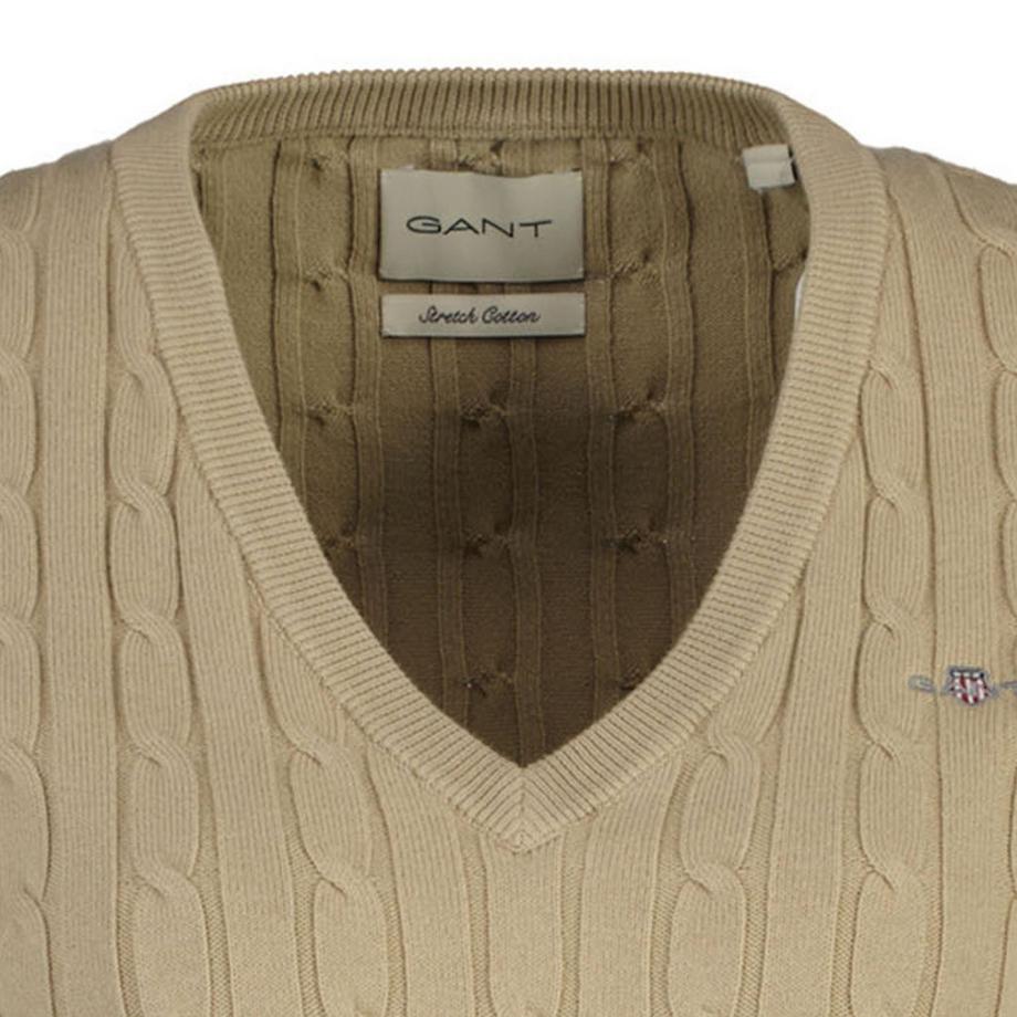 GANT Pull en tricot -STRETCH COTTON CABLE V-NECK  