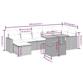 VidaXL Ensemble de canapés de jardin rotin synthétique  