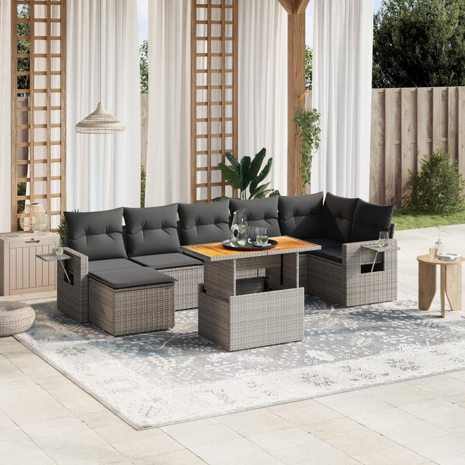 VidaXL set divano da giardino Polirattan  