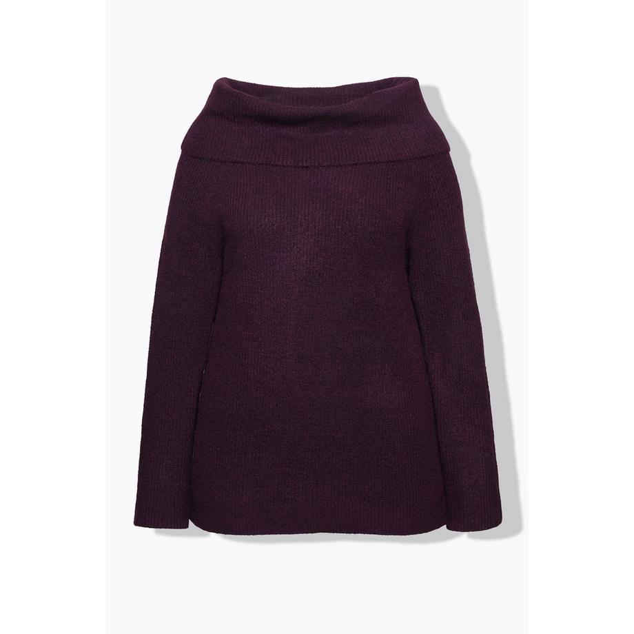 Ulla Popken Pullover Apertura sulle Spalle Maniche Lunghe Maglia Fine  