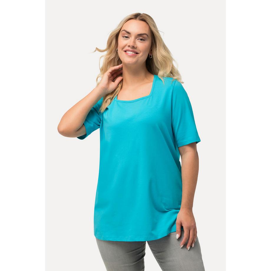 Ulla Popken A-Linie Carree-Ausschnitt Halbarm T-Shirt  