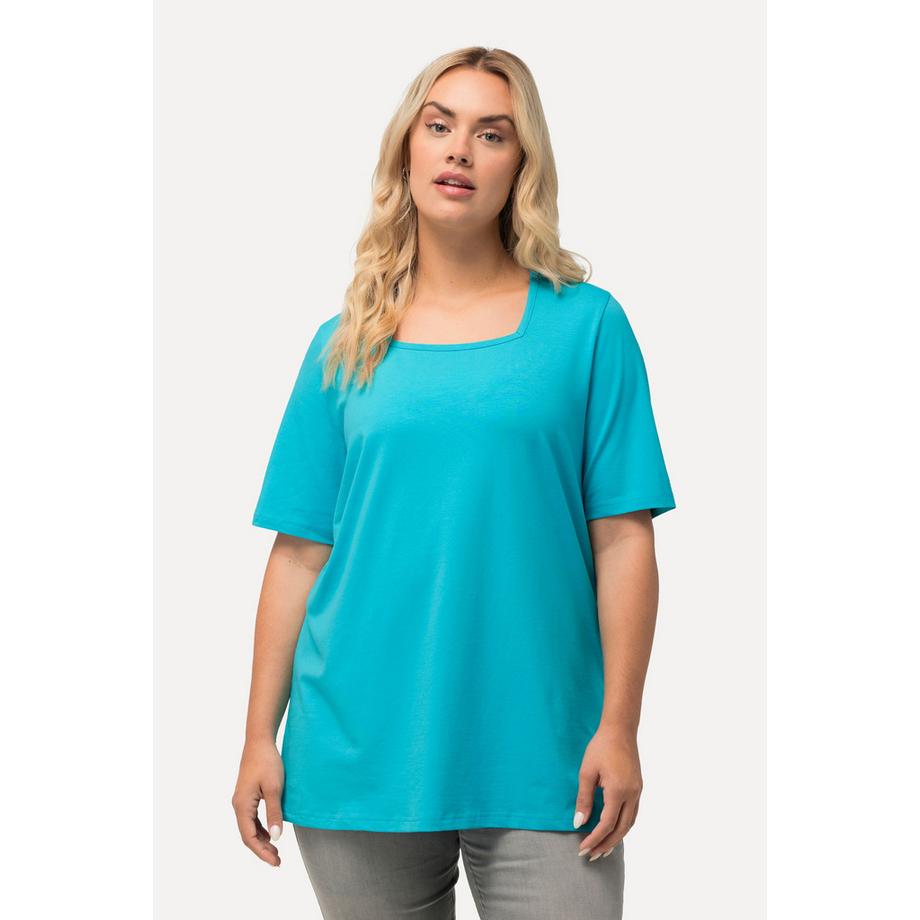 Ulla Popken A-Linie Carree-Ausschnitt Halbarm T-Shirt  
