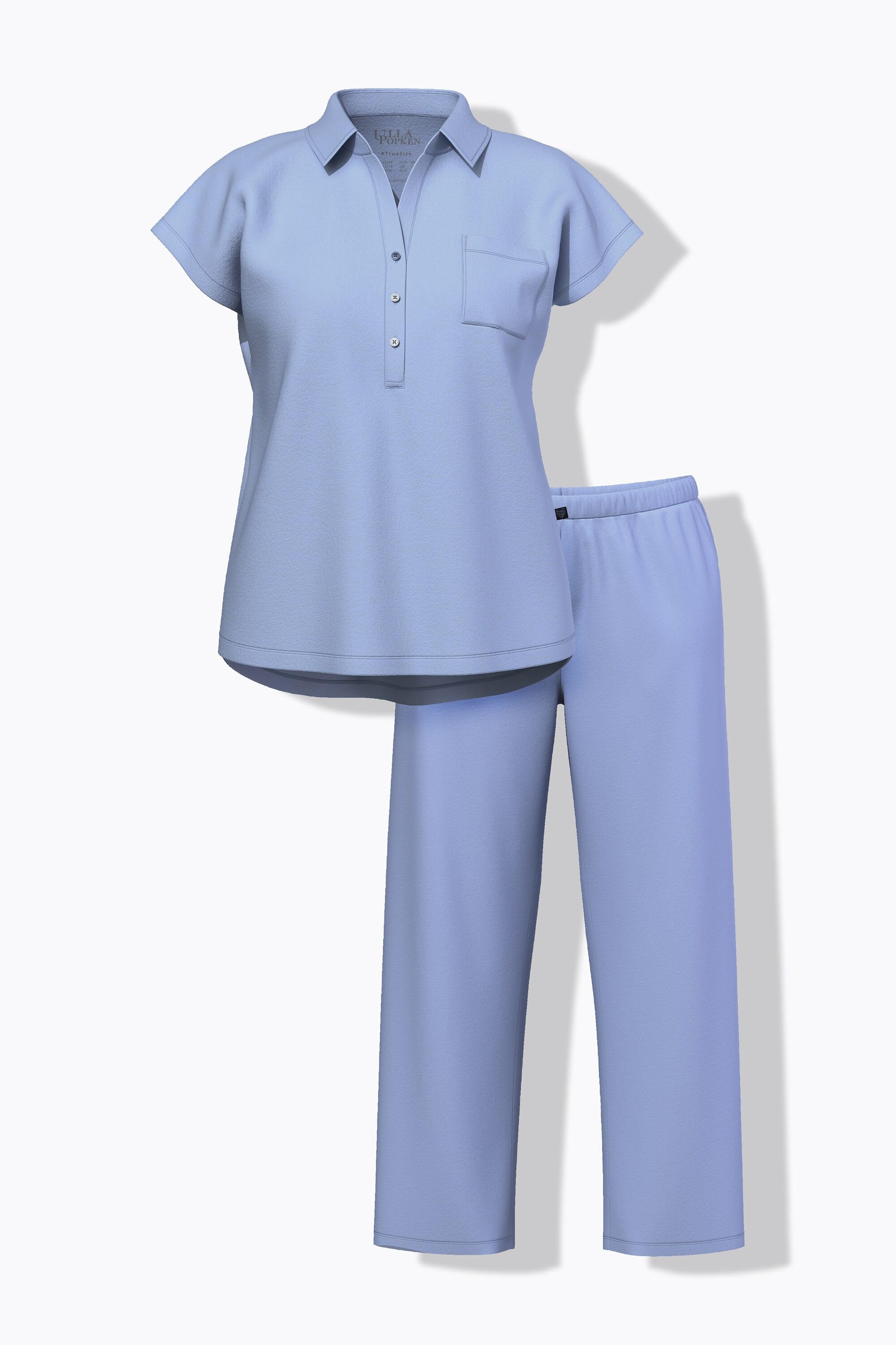 Ulla Popken Oversized Kurzarm V-Ausschnitt Pyjama Set  