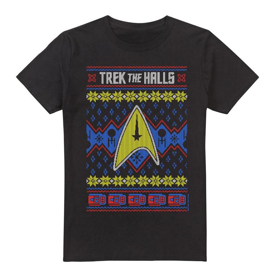 Star Trek Trek the Halls Ugly Weihnachtsdesign T-Shirt  