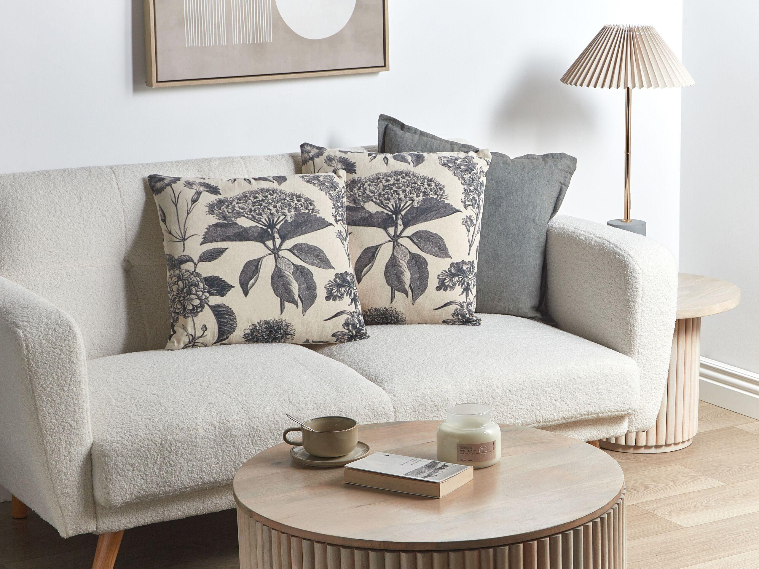 Beliani Lot de 2 coussins décoratifs en Coton Moderne ROSEMARY  