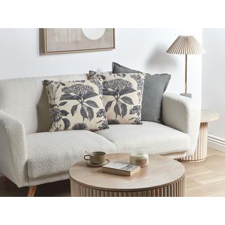 Beliani Lot de 2 coussins décoratifs en Coton Moderne ROSEMARY  