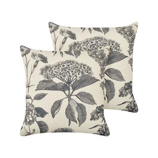 Beliani Lot de 2 coussins décoratifs en Coton Moderne ROSEMARY  