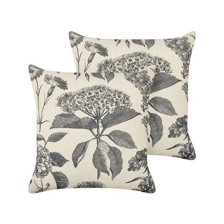 Beliani Lot de 2 coussins décoratifs en Coton Moderne ROSEMARY  