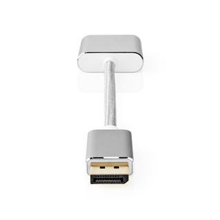 Nedis  Câble Displayport | DisplayPort mâle | DVI-D 24+1 broches femelle | 1080p | Plaqué or | 0.20 m | Rond | Tressé | Argent | Boîte avec fenêtre couverte 