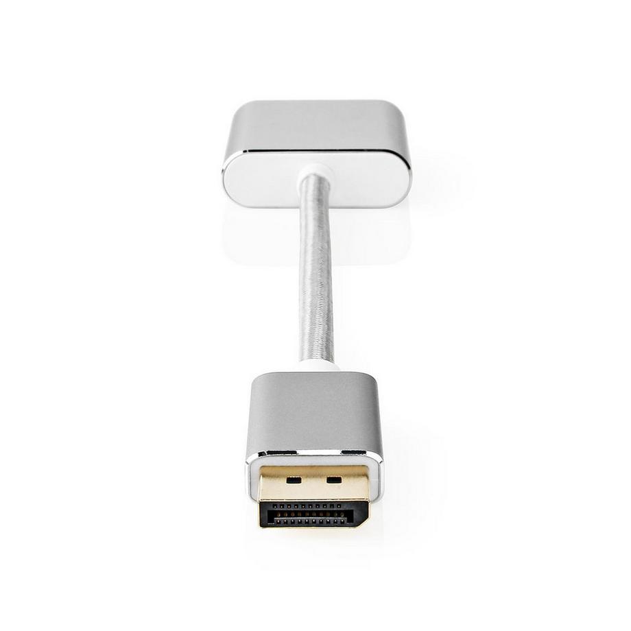 Nedis  Displayport Kabel | DisplayPort Stecker | DVI-D 24+1-Pin Buchse | 1080p | Vergoldet | 0,20 m | Rund | Geflochten | Silber | Box mit abgedecktem Fenster 
