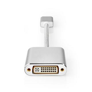 Nedis  Câble Displayport | DisplayPort mâle | DVI-D 24+1 broches femelle | 1080p | Plaqué or | 0.20 m | Rond | Tressé | Argent | Boîte avec fenêtre couverte 