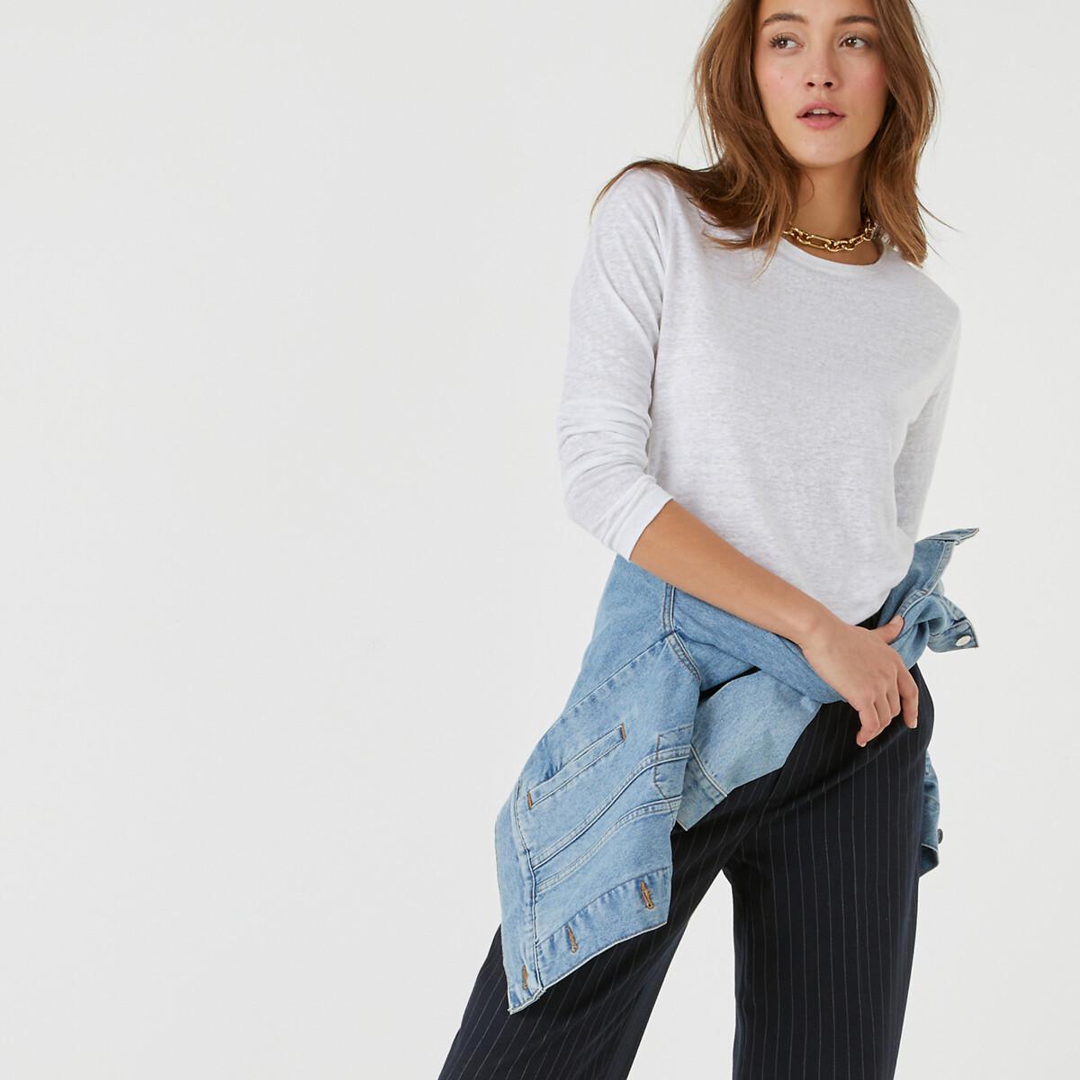 La Redoute Collections Langarm Rundhals T-Shirt  