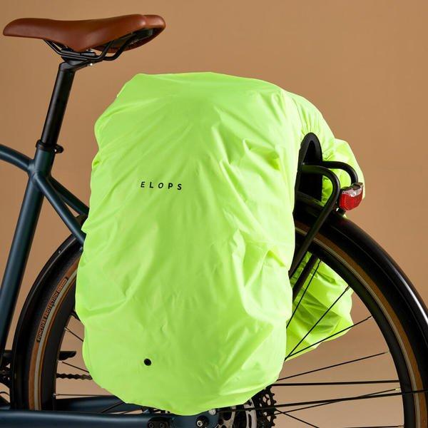 Image of ELOPS Doppel-Fahrradtasche Rucksack für Gepäckträger 27 Liter grün