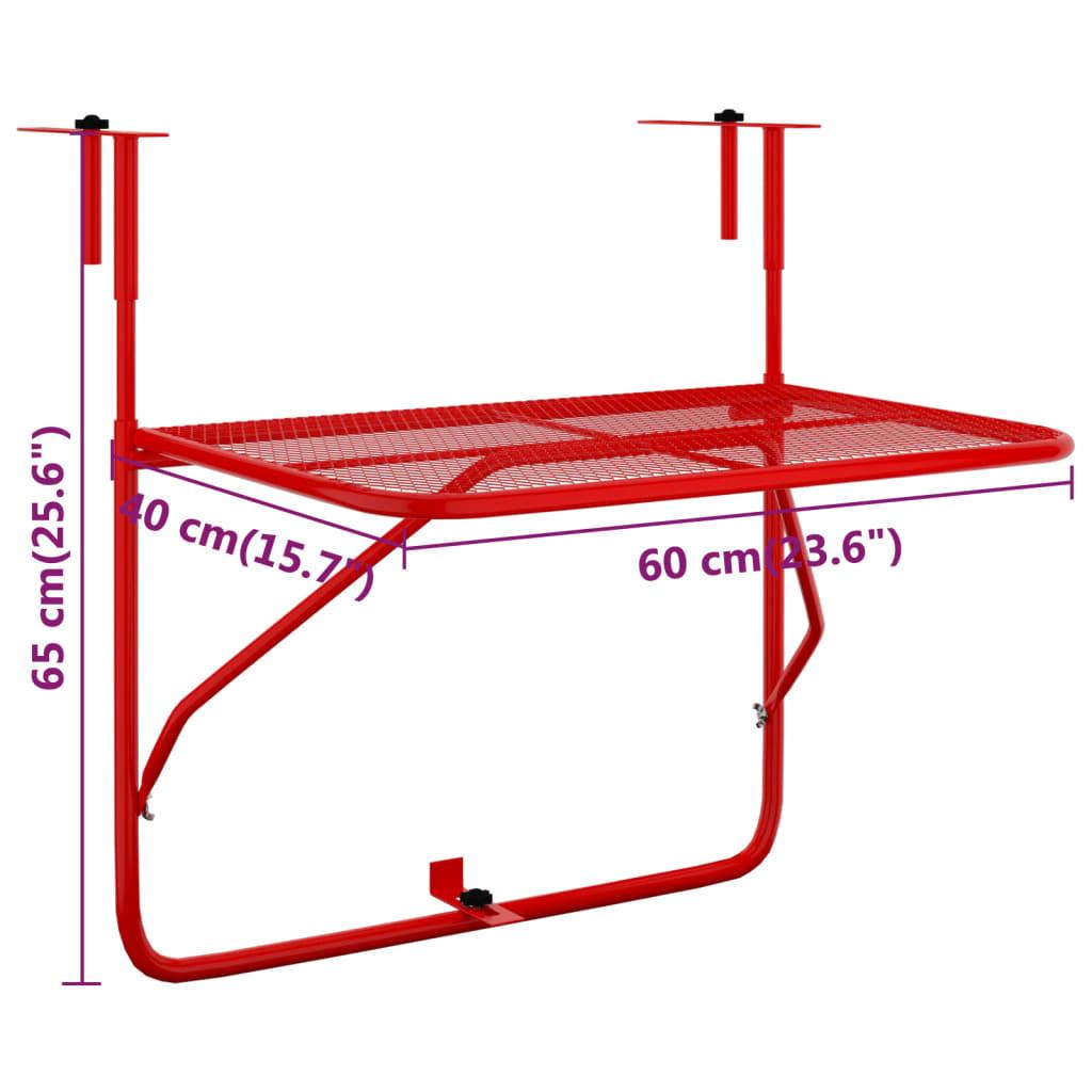 VidaXL Table de balcon acier  