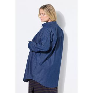 Studio Untold Chemisier oversize effet denim à manches retroussables  