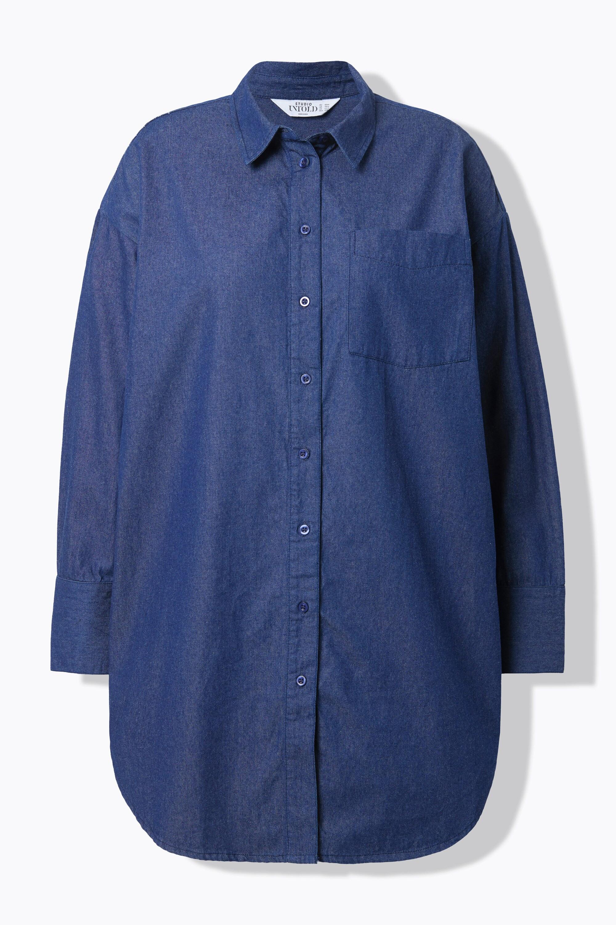 Studio Untold Chemisier oversize effet denim à manches retroussables  