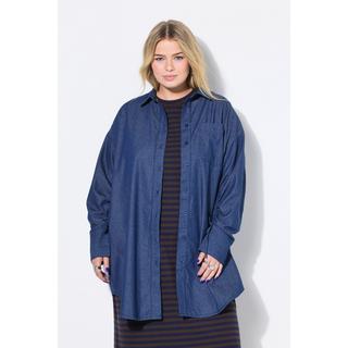 Studio Untold Chemisier oversize effet denim à manches retroussables  