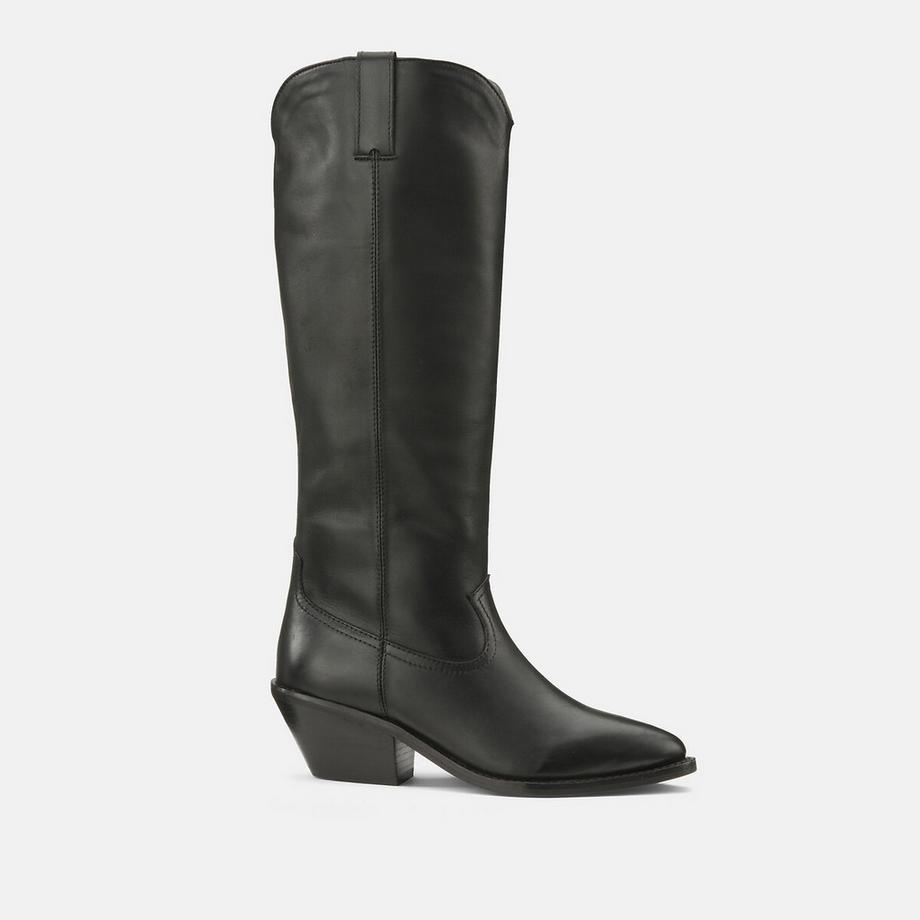La Redoute Collections Stivali western in pelle con tacco medio  