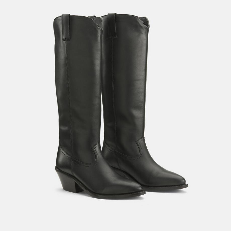Westernstiefel aus Leder mit mittlerem Absatz
