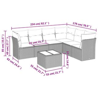 VidaXL Garten sofagarnitur poly-rattan  