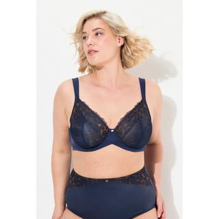 Ulla Popken  Reggiseno con ferretto, fini ricami floreali e coppa C-F 