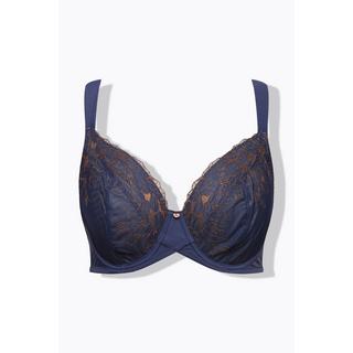 Ulla Popken  Reggiseno con ferretto, fini ricami floreali e coppa C-F 