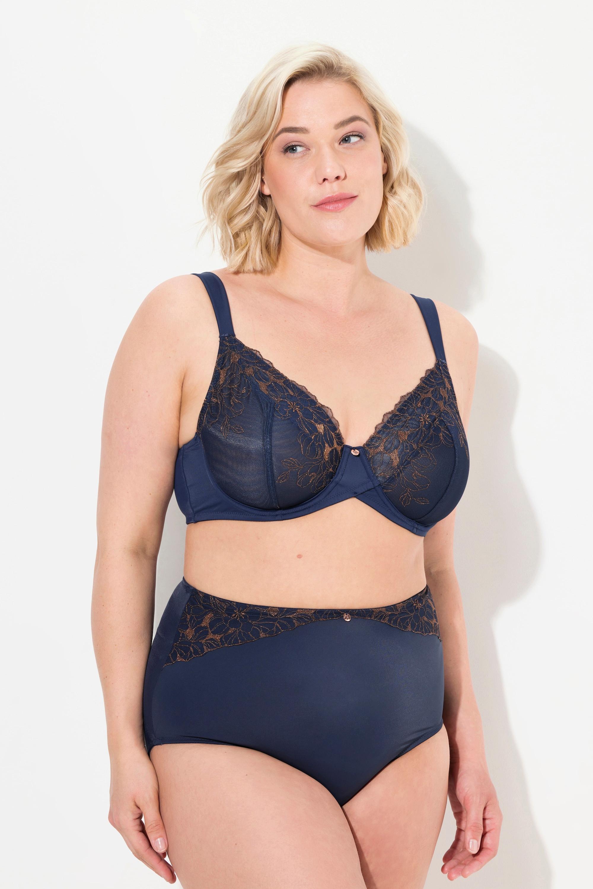 Ulla Popken Bügel-BH Blütenstickerei Cup C-F  