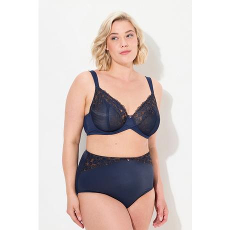 Ulla Popken  Reggiseno con ferretto, fini ricami floreali e coppa C-F 