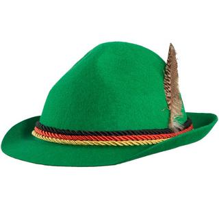 Tectake  Chapeau traditionnel vert avec les couleurs du drapeau allemand 