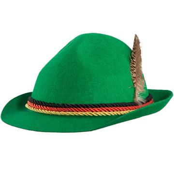 Chapeau traditionnel vert avec les couleurs du drapeau allemand