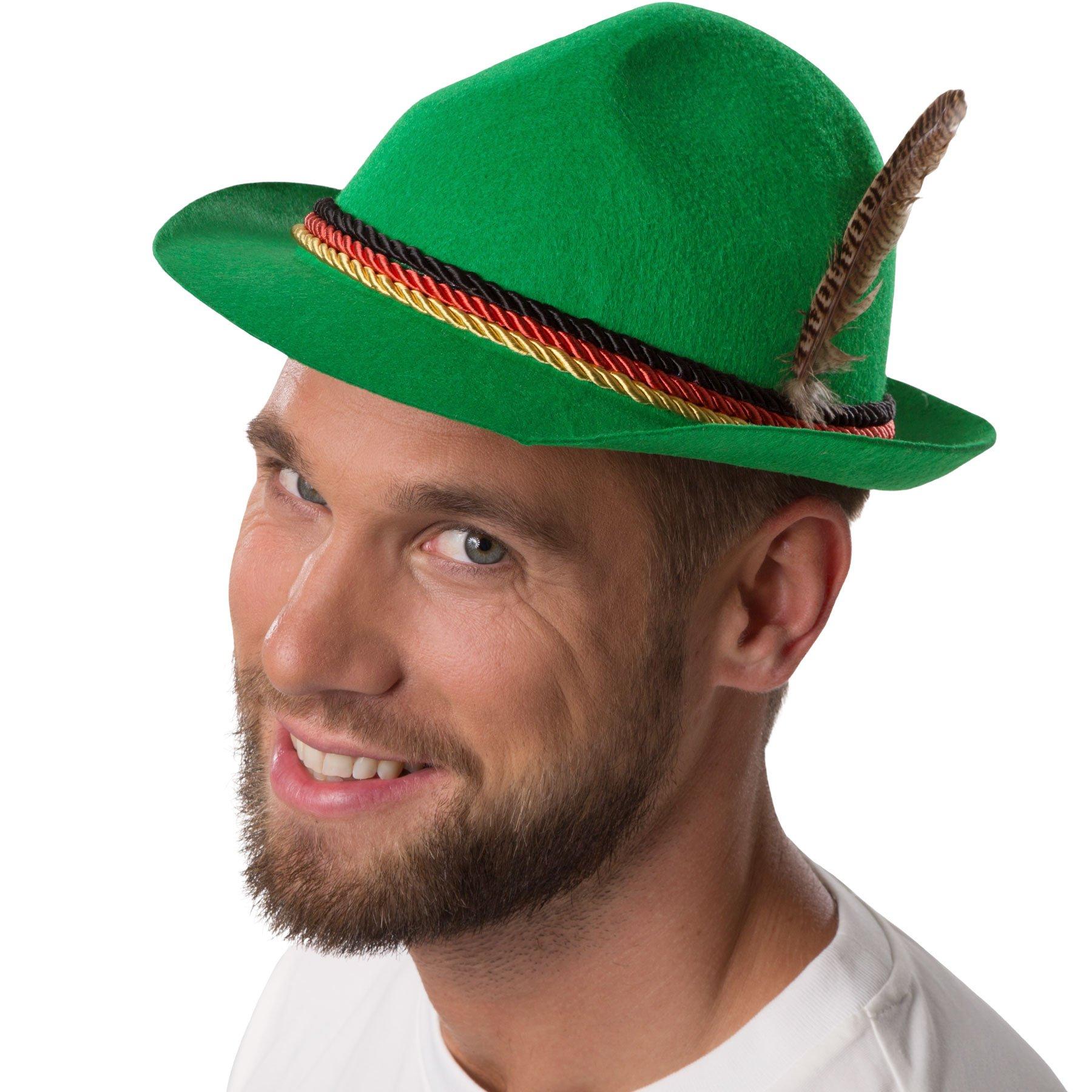 Tectake  Cappello tradizionale verde con colori tedeschi 