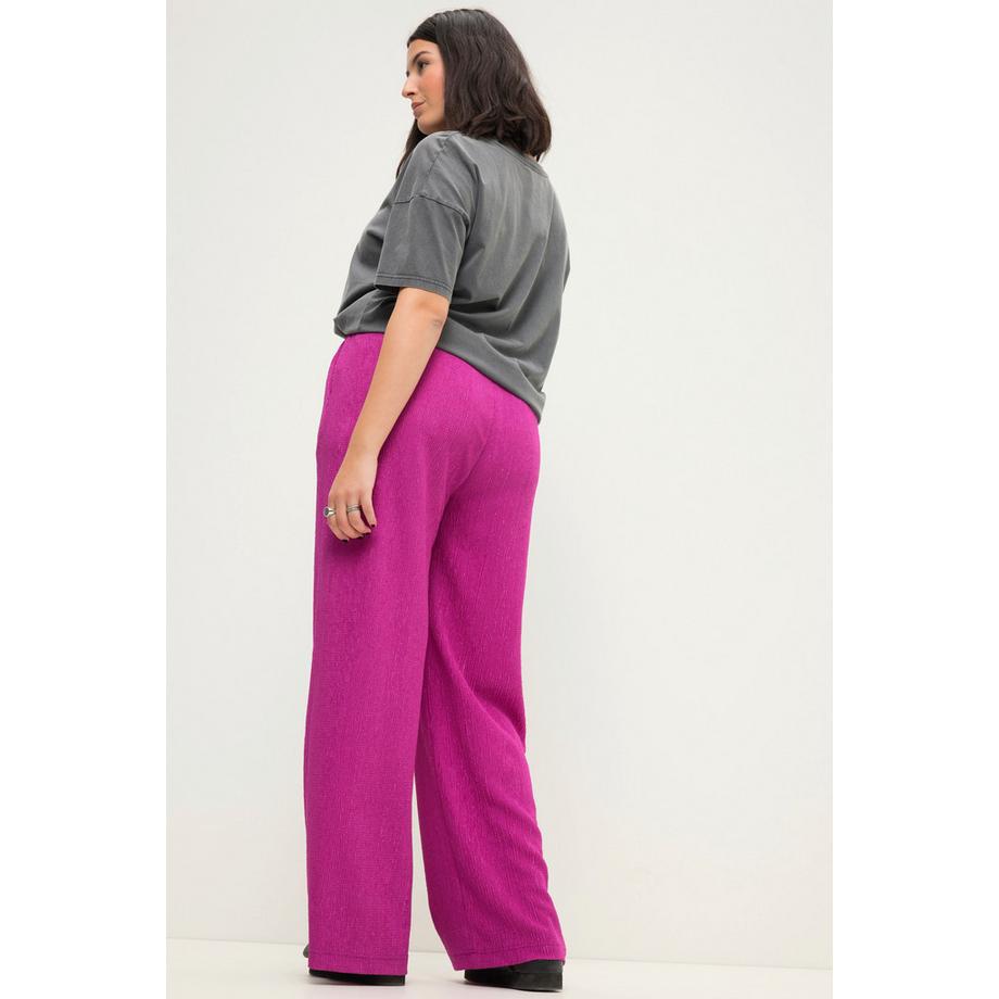 Studio Untold Pantaloni Gamba Larga Crêpe Vita Elastica  