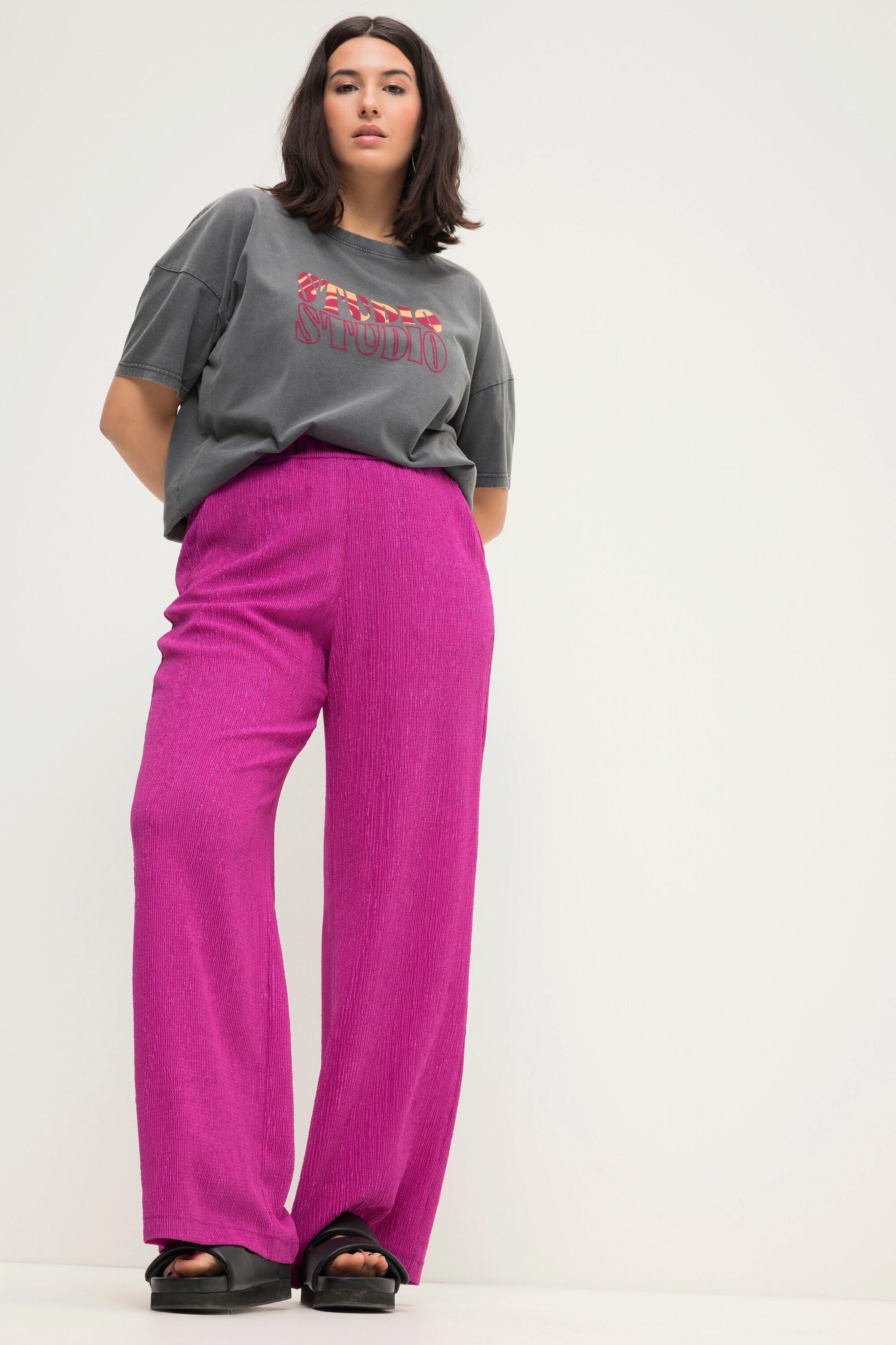 Studio Untold Pantalon Large Crêpe Taille Élastique  